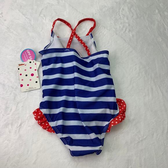 NWT Minnie Mouse Girls 2T Toddler Swimsuit Red White Blue Summer Swim - Picture 4 of 8